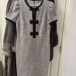 Shelby & Palmer Black and White Bow Midi Dress